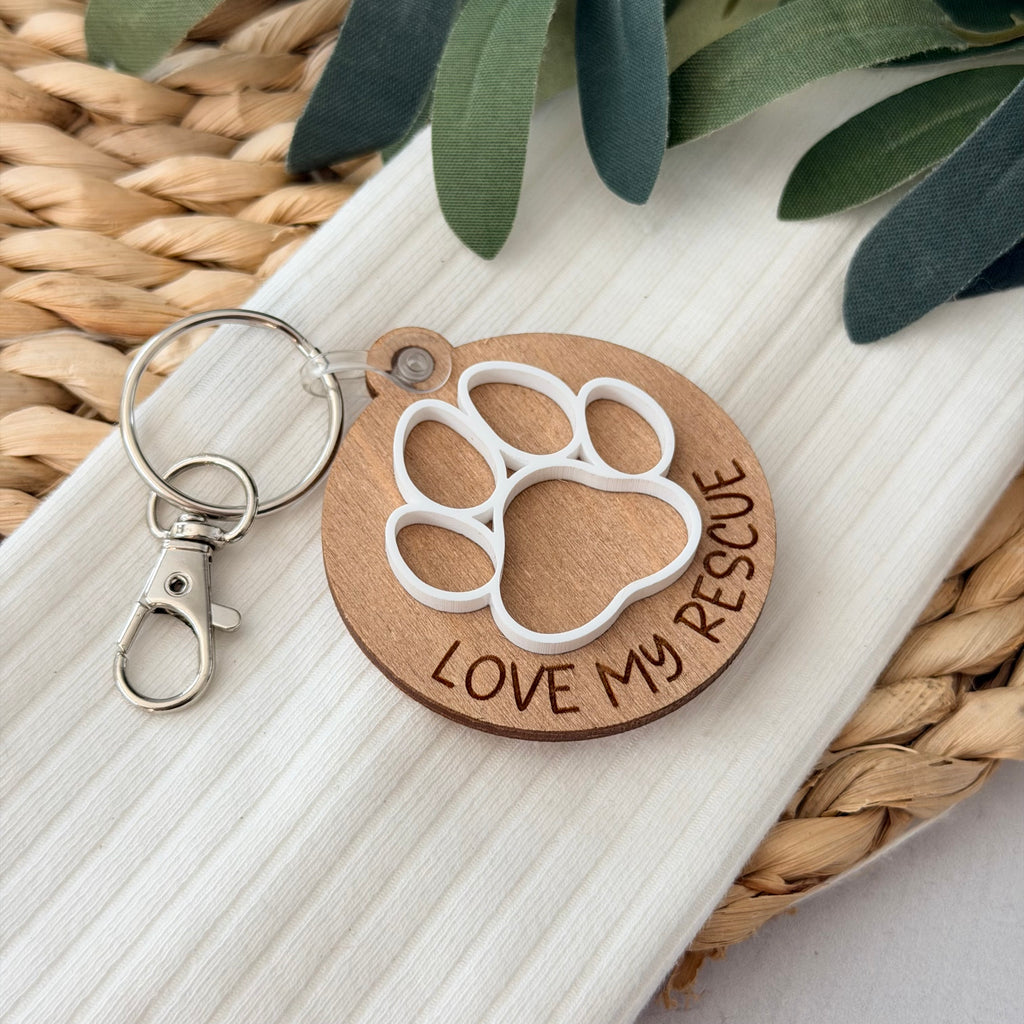 Love My Rescue Keychain