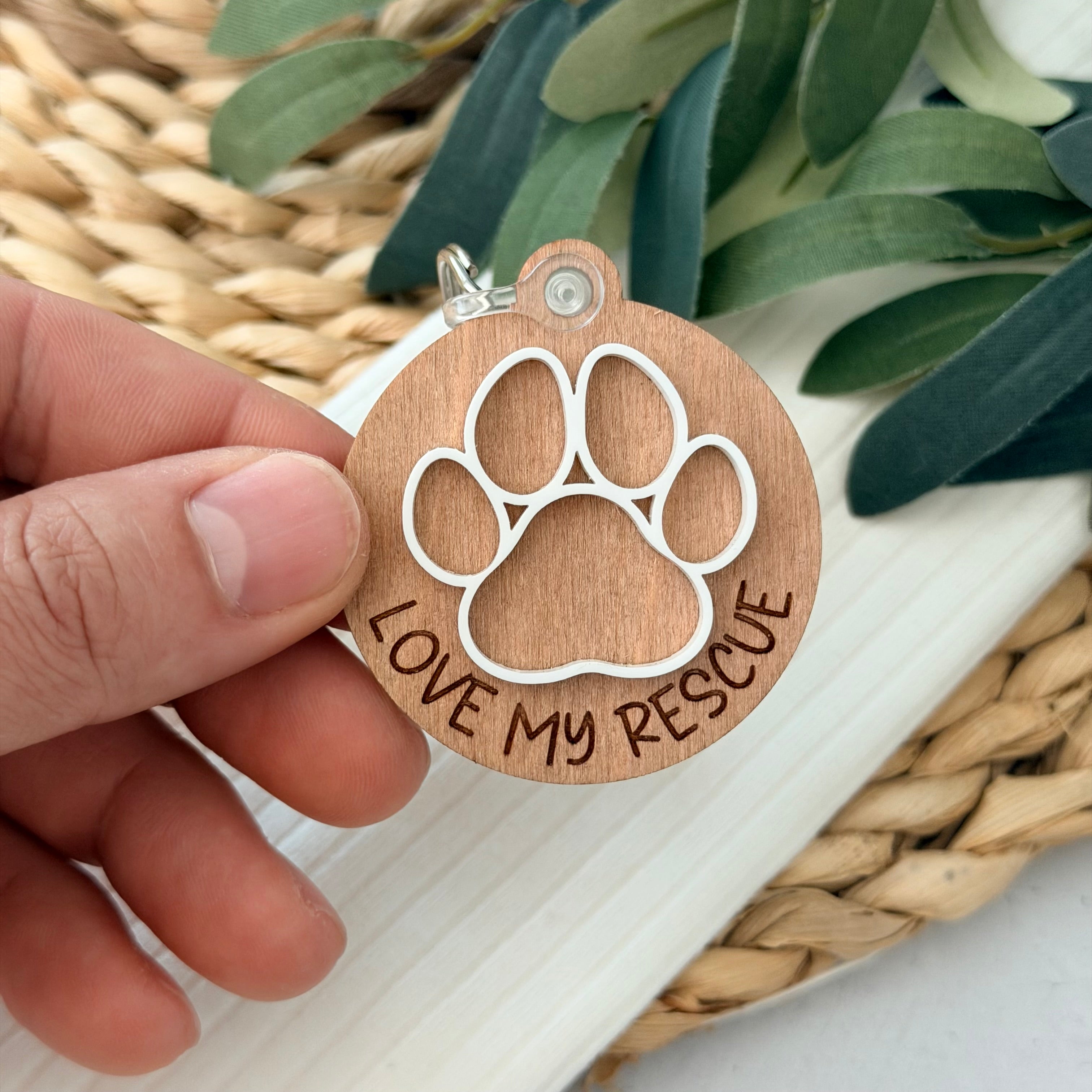 Love My Rescue Keychain