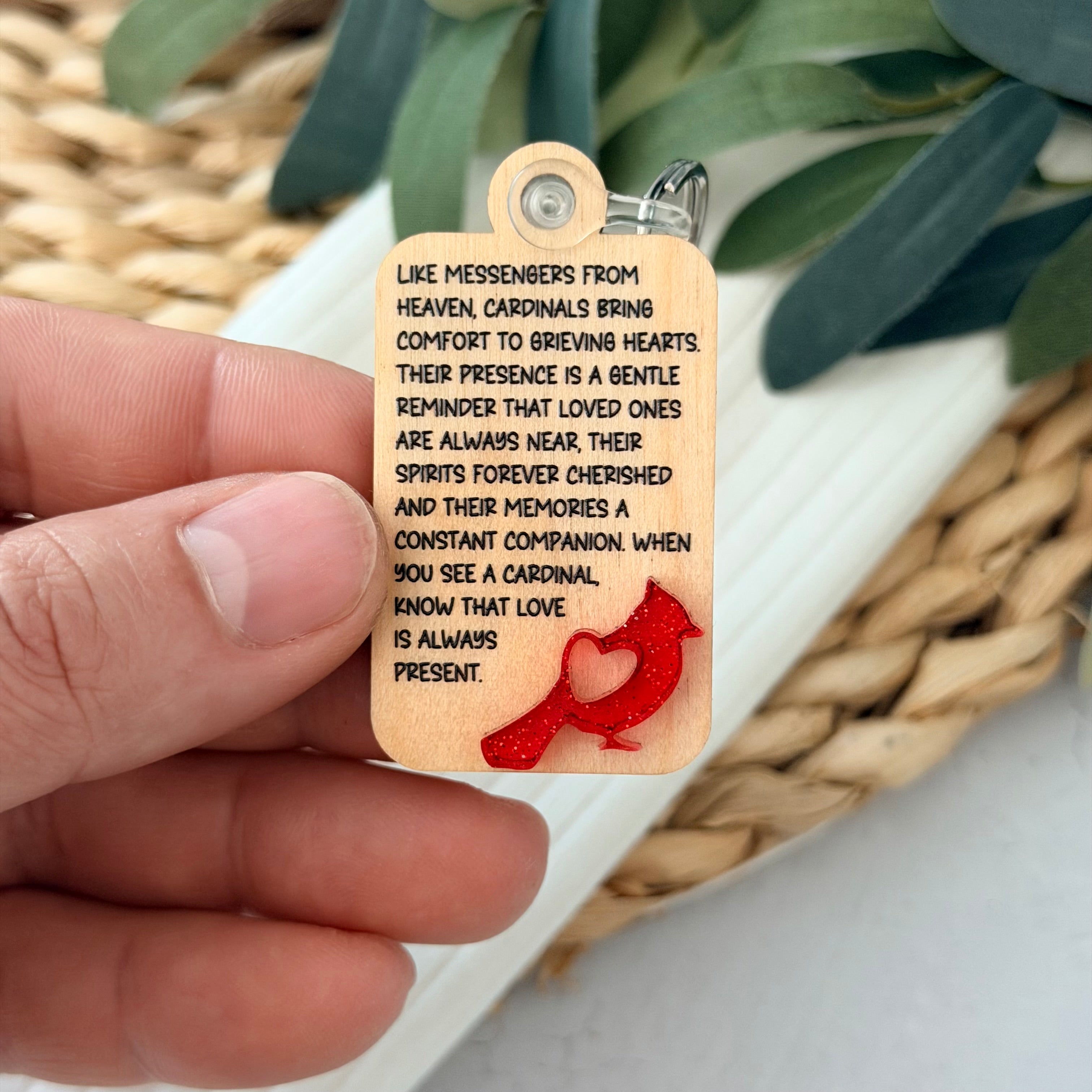 Cardinal Memorial Keychain