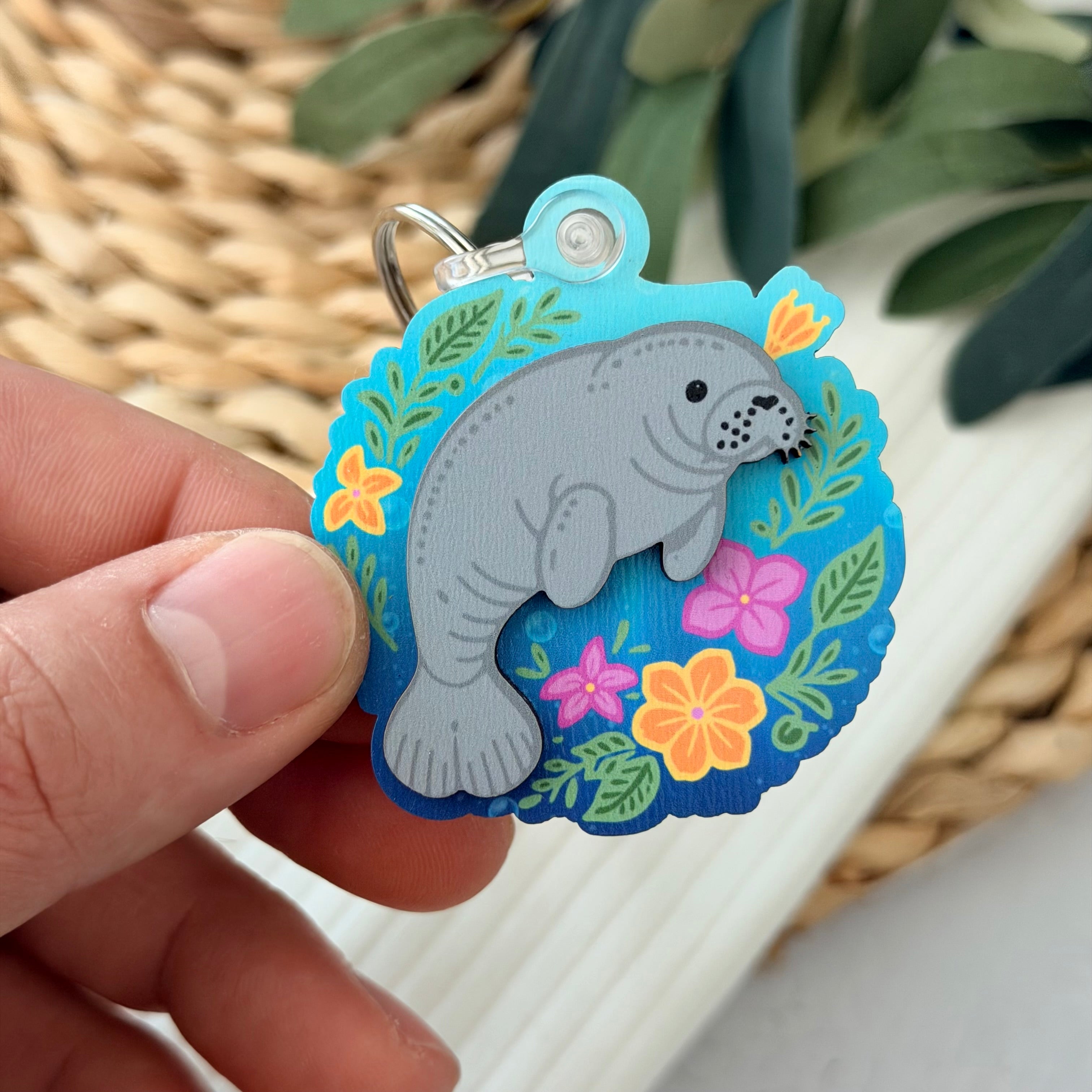 Manatee Keychain