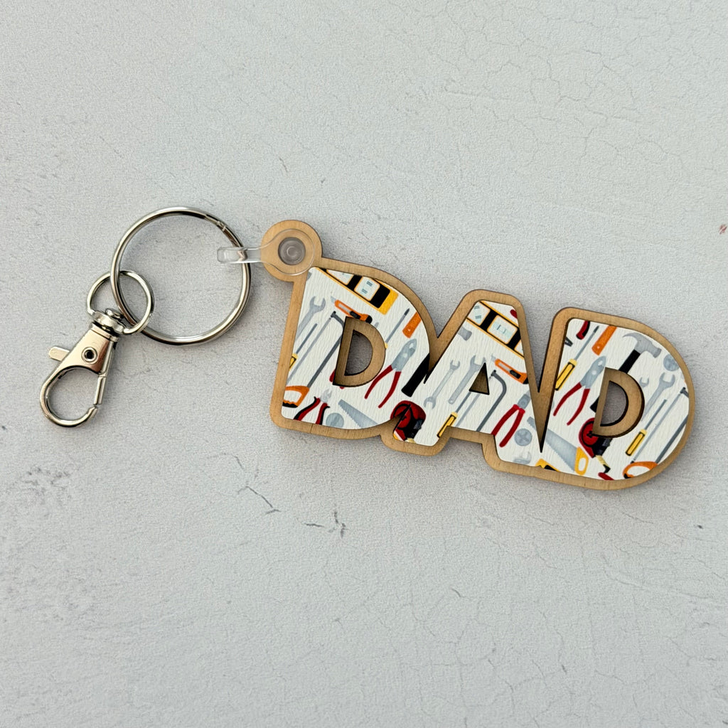 Dad Tools Pattern Keychain
