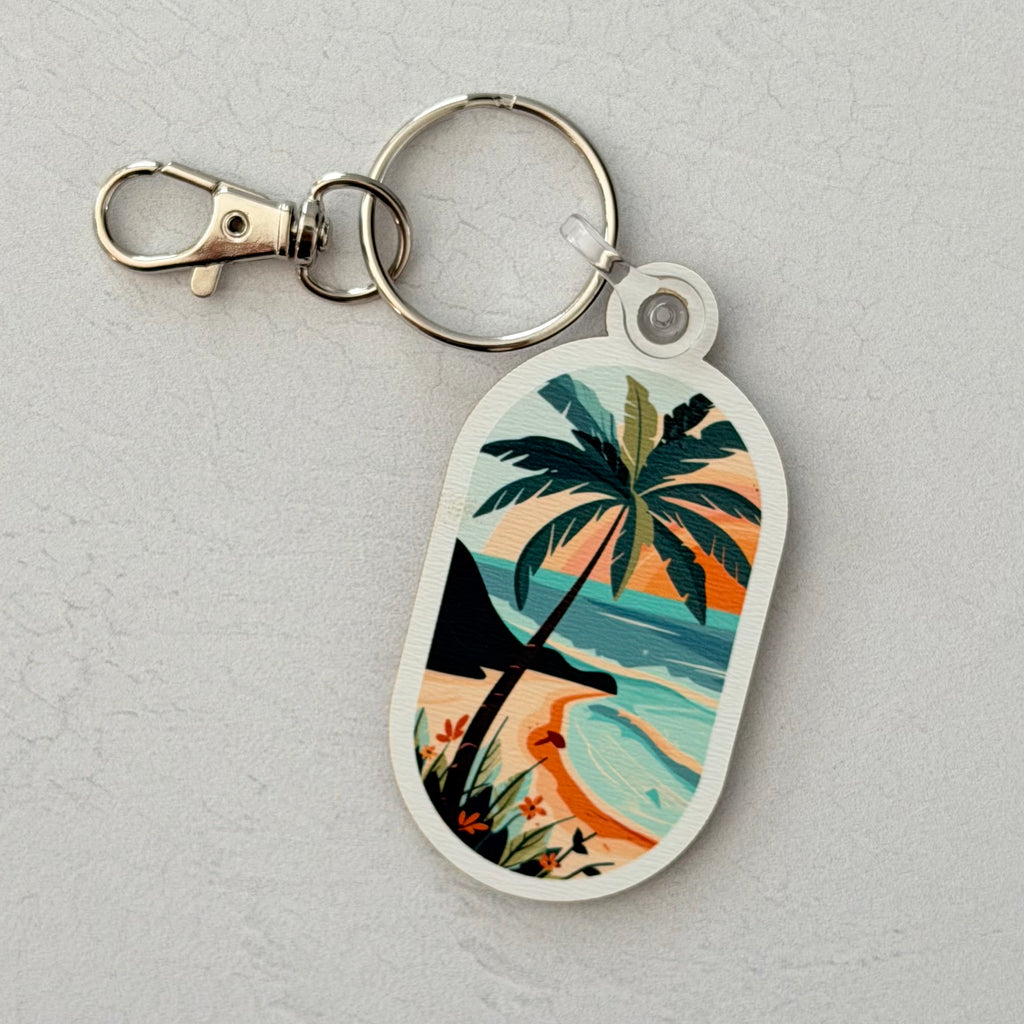 Tropical Palm Tree Keychain