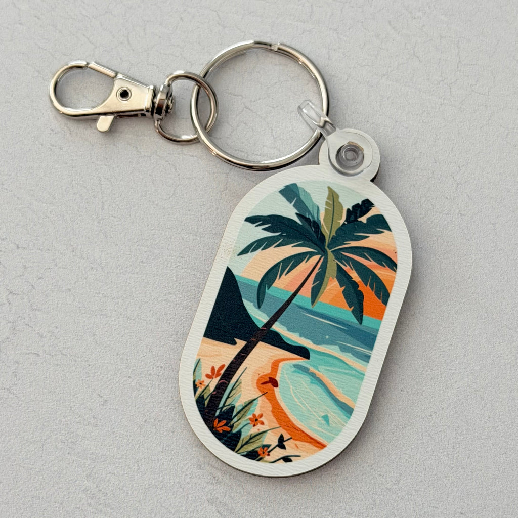 Tropical Palm Tree Keychain