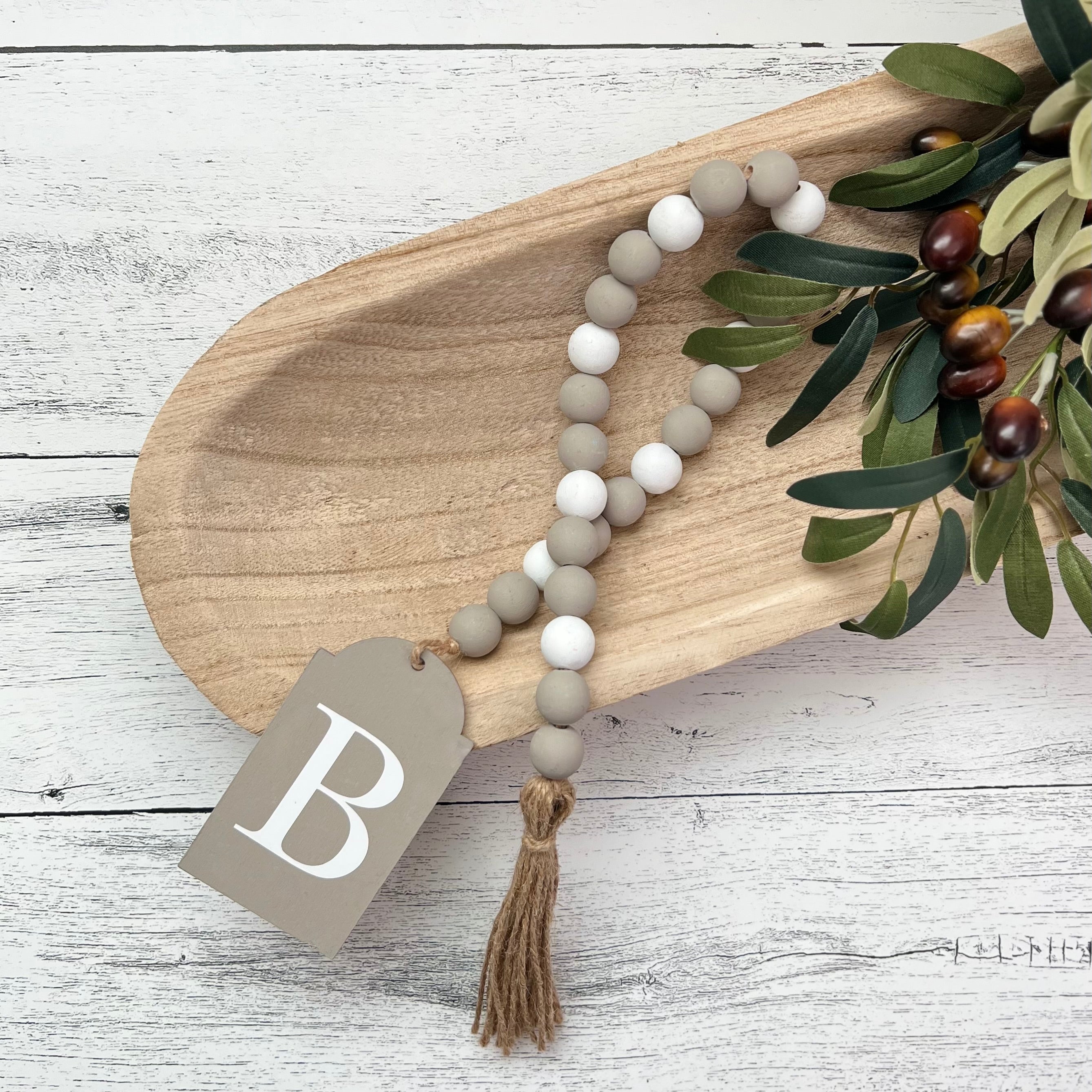 Personalized Wooden Bead Garland
