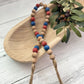 Rustic Fourth of July Themed Wooden Bead Garland