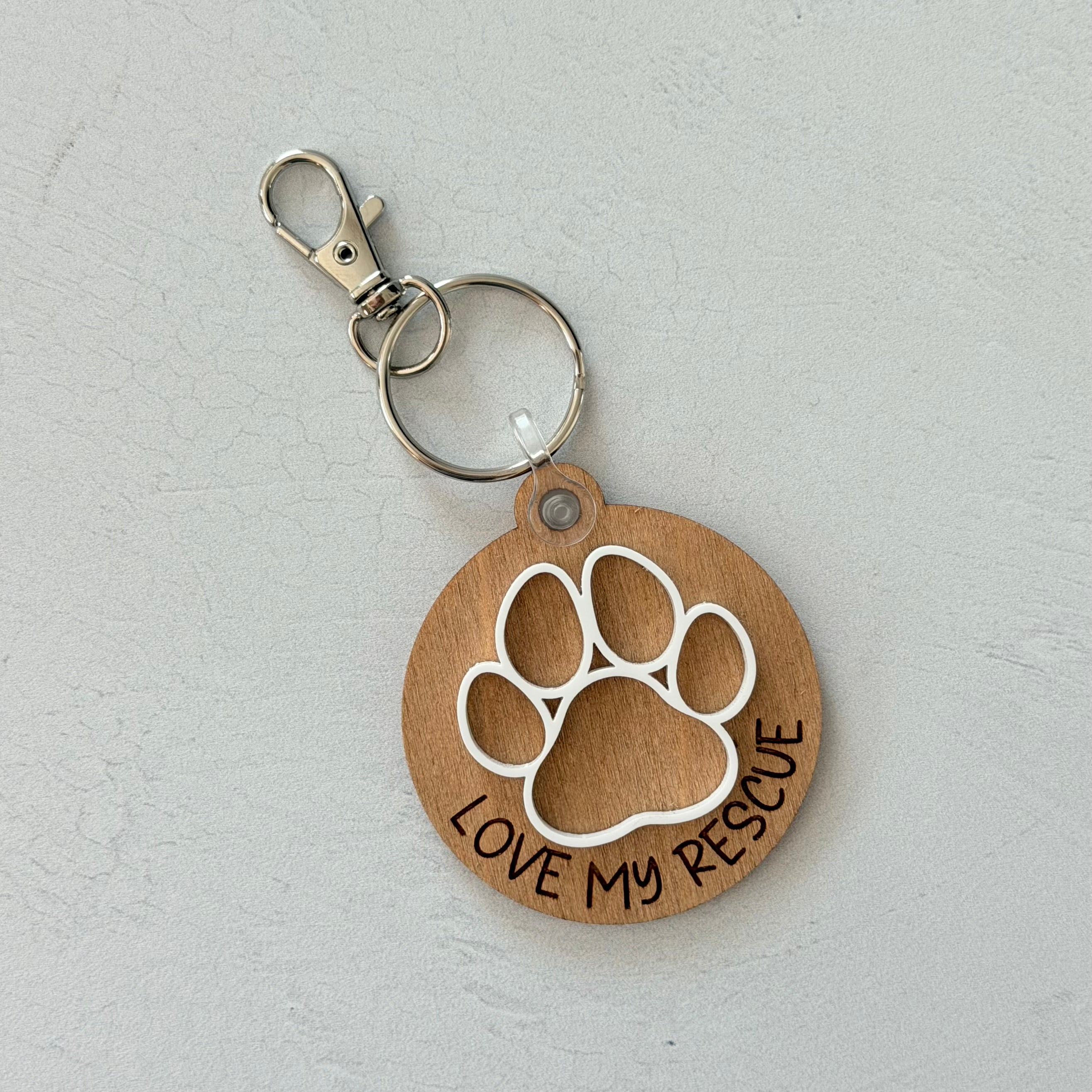 Love My Rescue Keychain