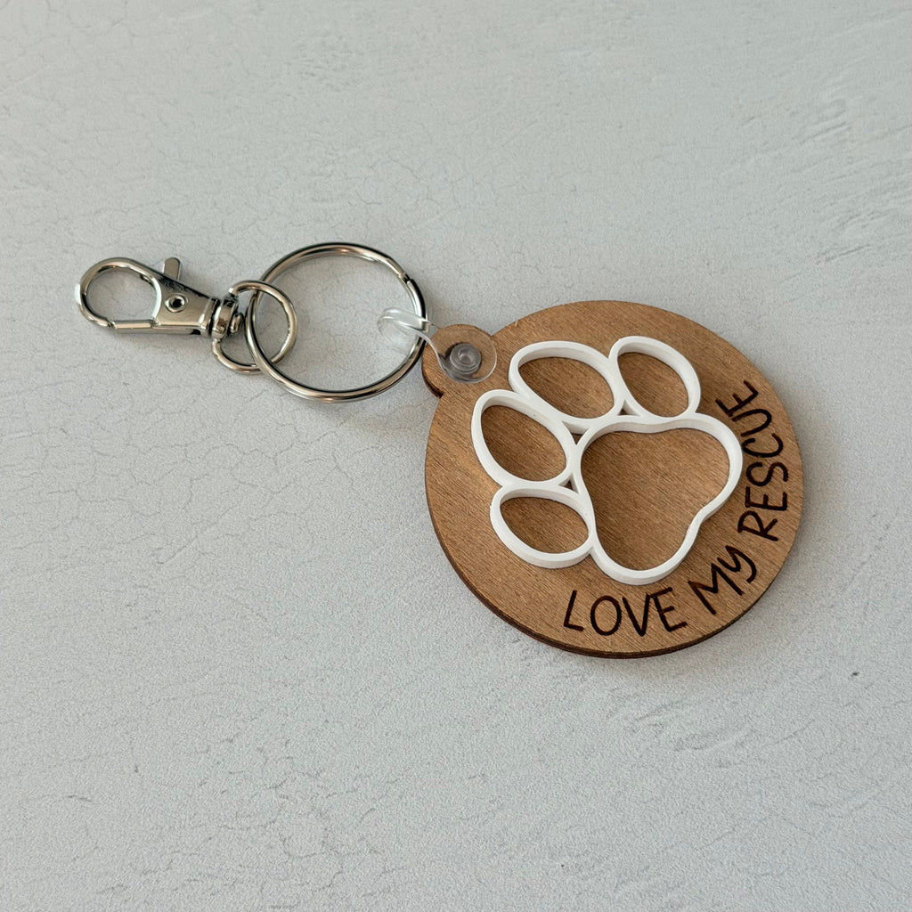 Love My Rescue Keychain