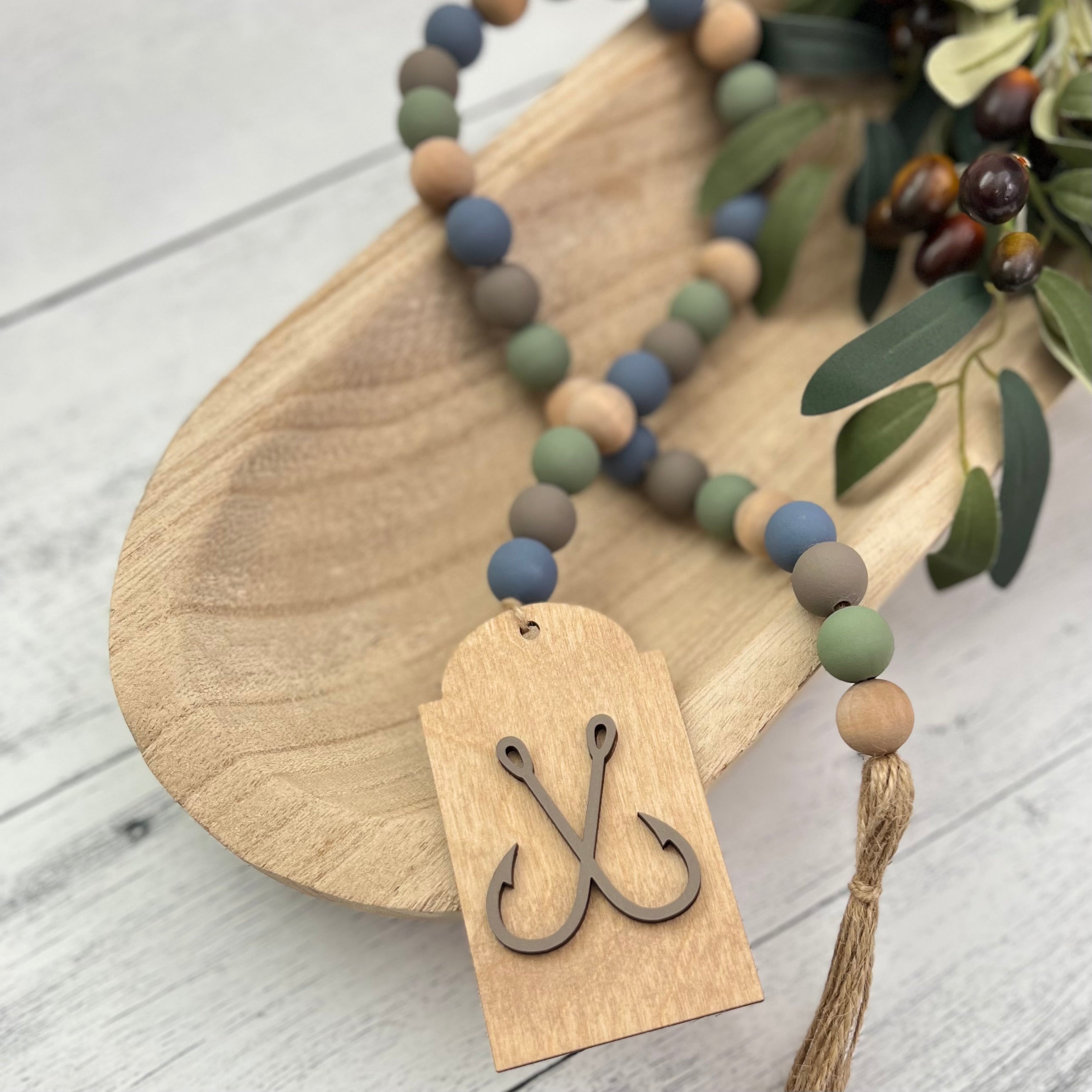 Fishing Themed Wooden Bead Garland