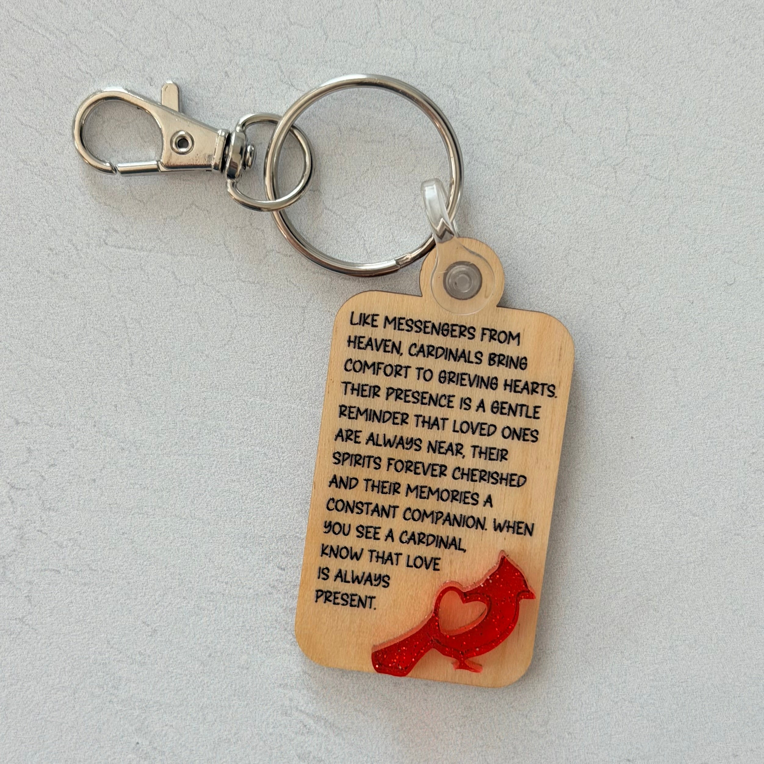 Cardinal Memorial Keychain