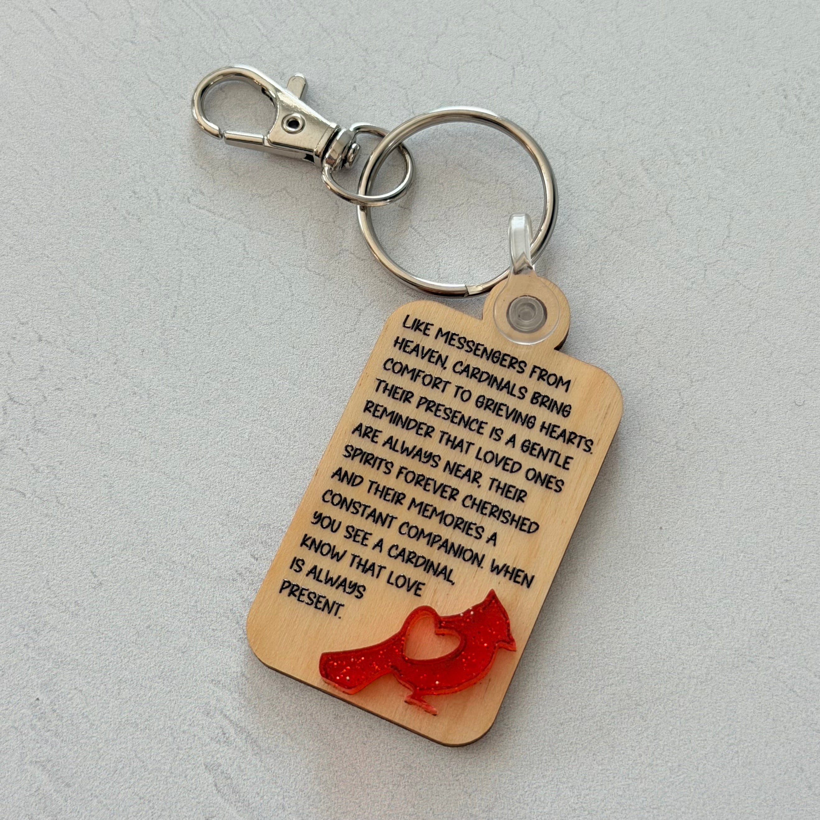 Cardinal Memorial Keychain