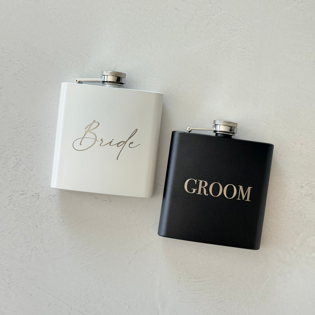 Bride and Groom Flask Set