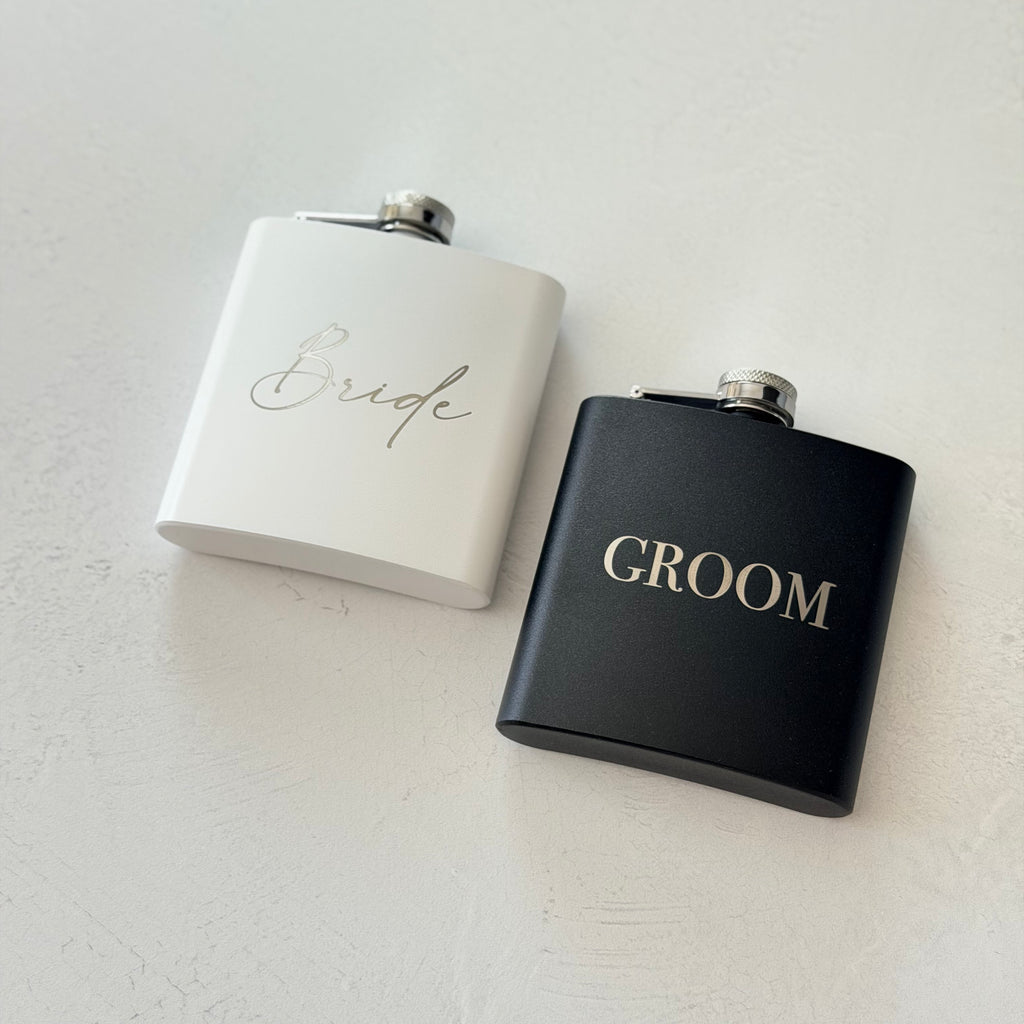 Bride and Groom Flask Set