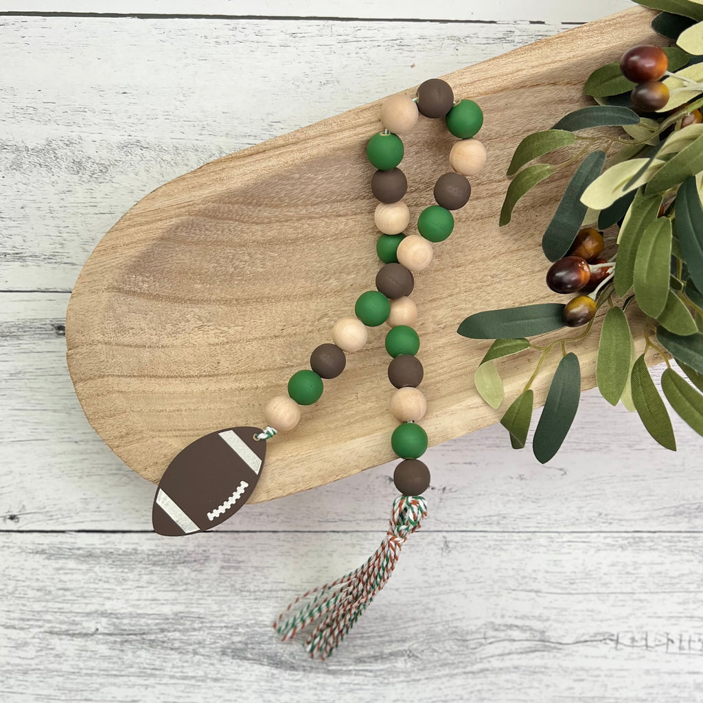 Football Wooden Bead Garland