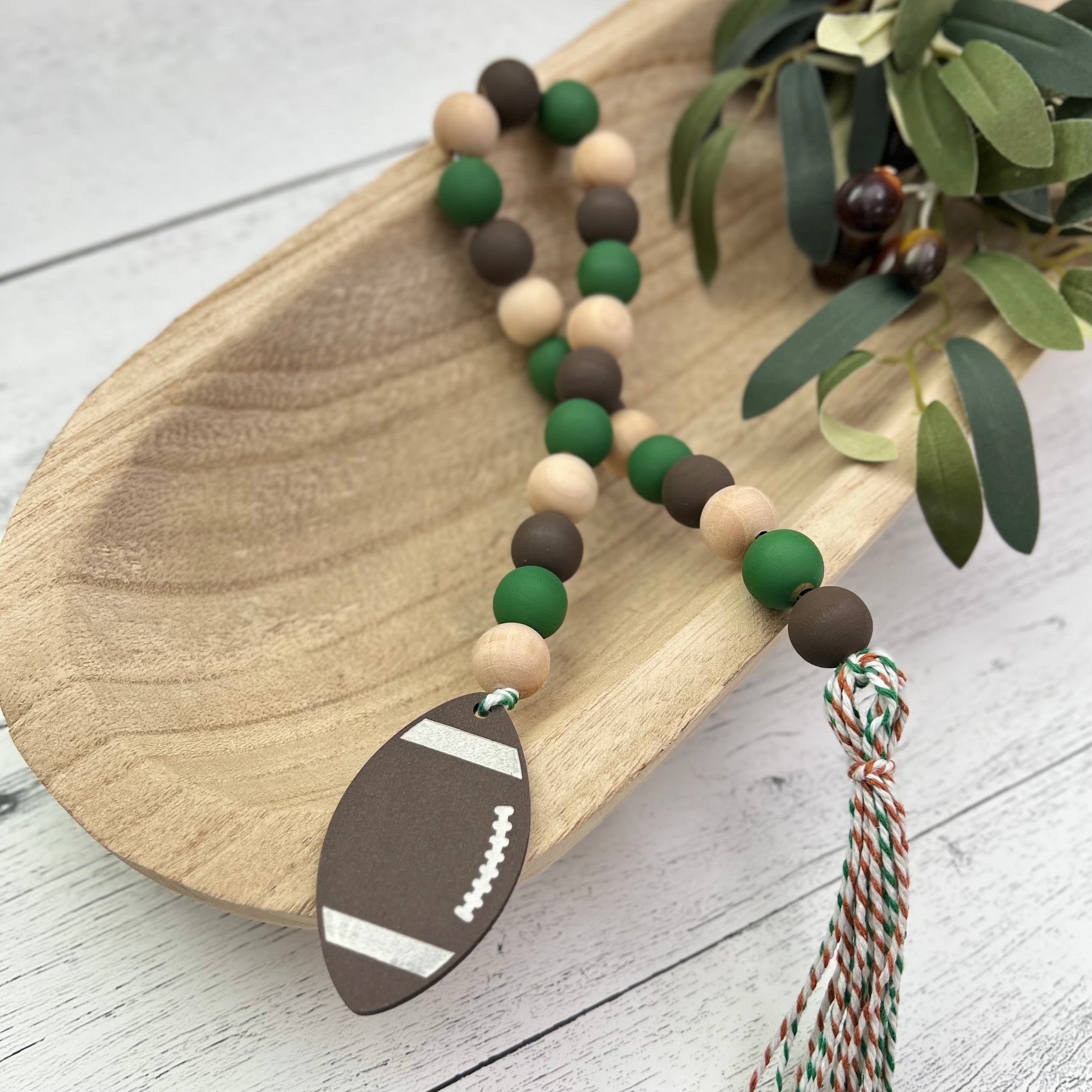 Football Wooden Bead Garland