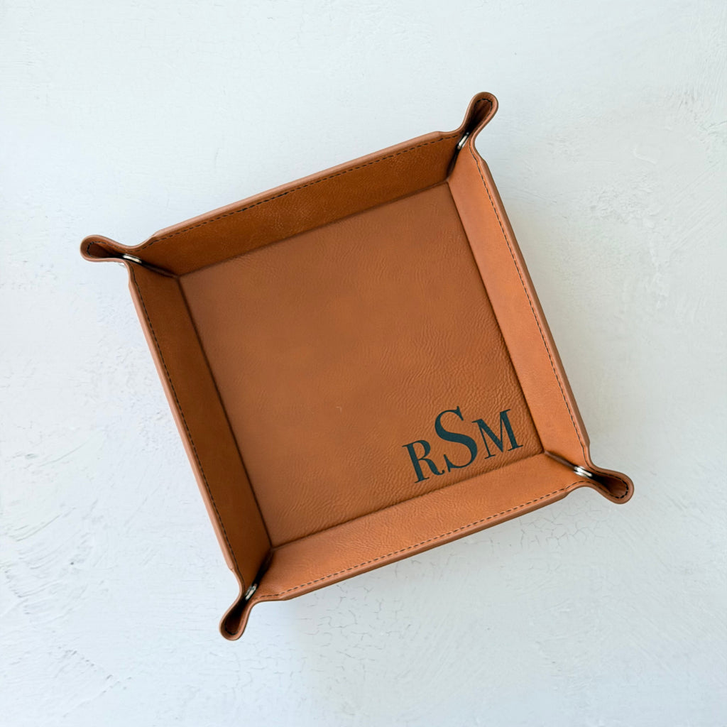 Personalized Leather Catchall Tray
