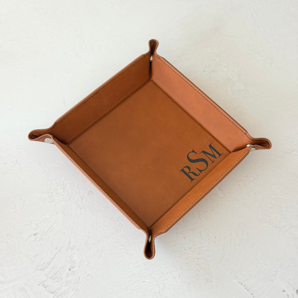 Personalized Leather Catchall Tray