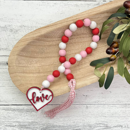 Valentine's Day Wooden Bead Garland