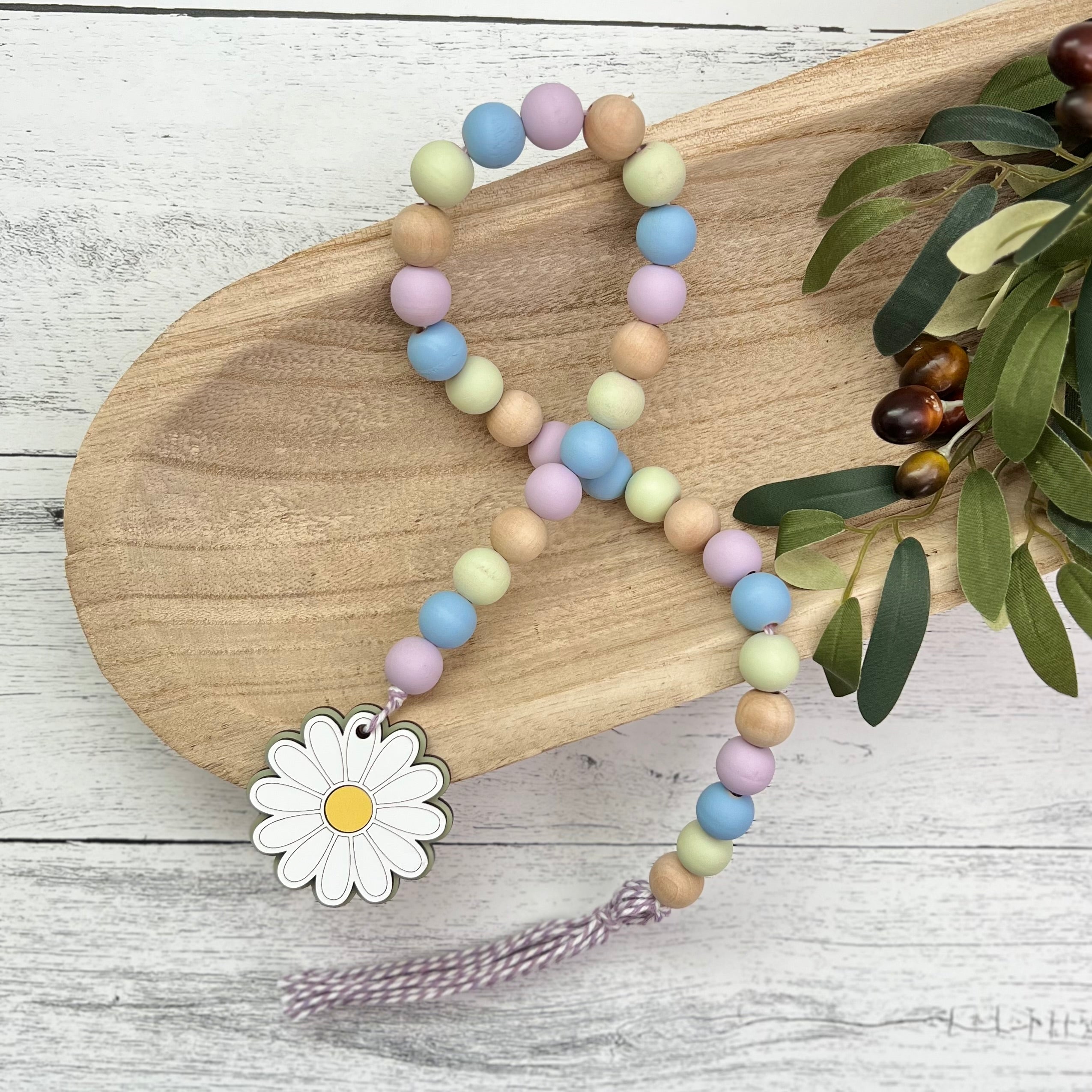 Spring Wooden Bead Garland