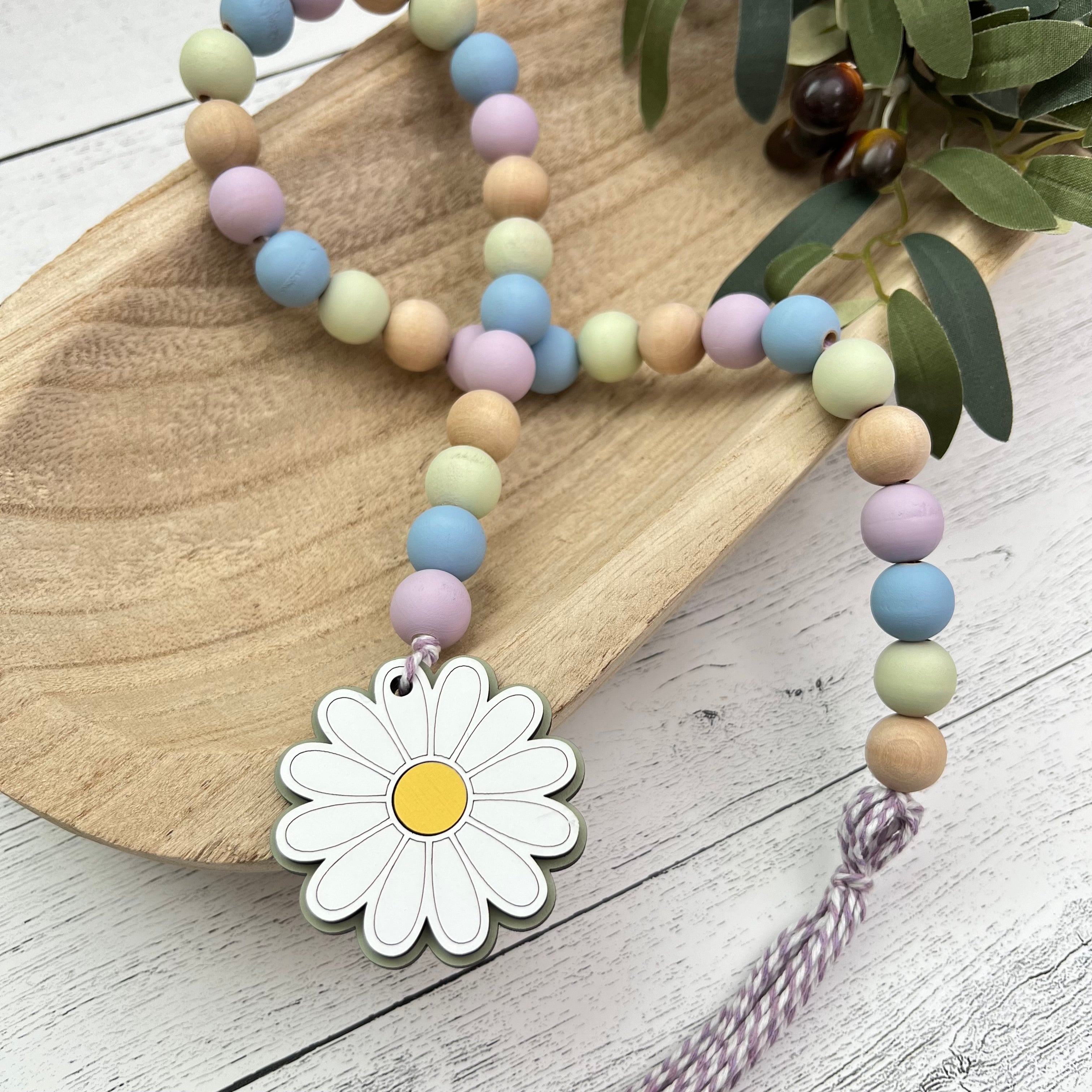 Spring Wooden Bead Garland