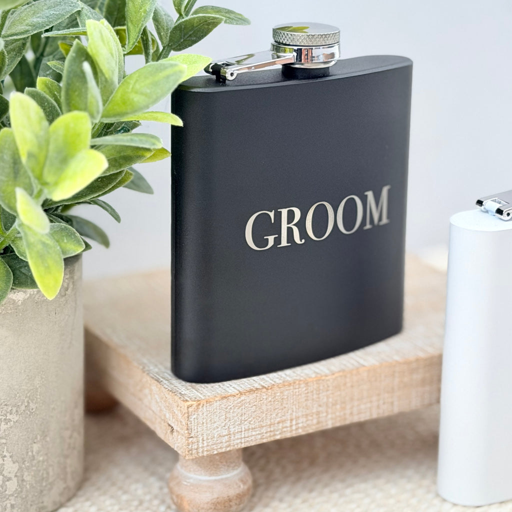 Bride and Groom Flask Set