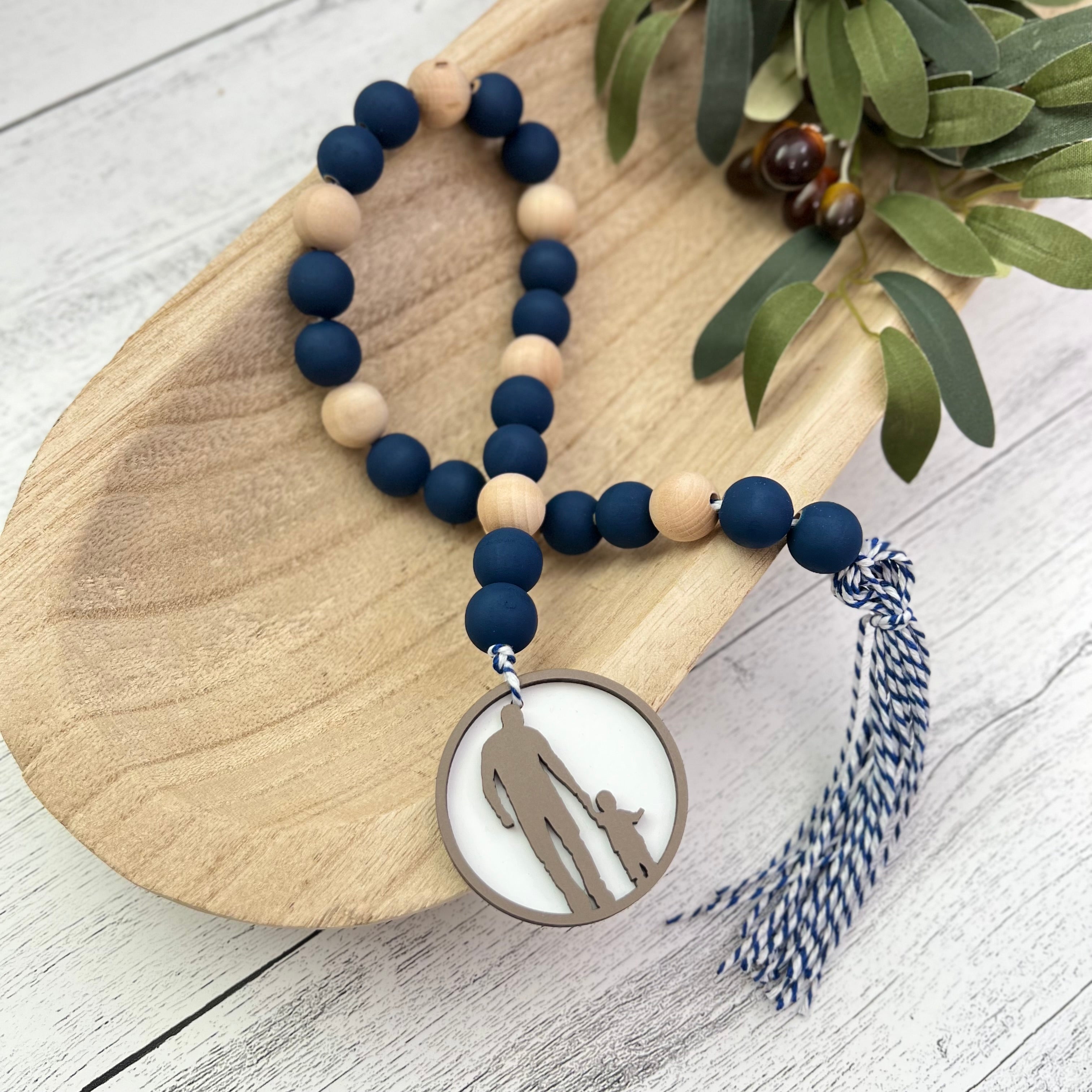 Father's Day Themed Wooden Bead Garland