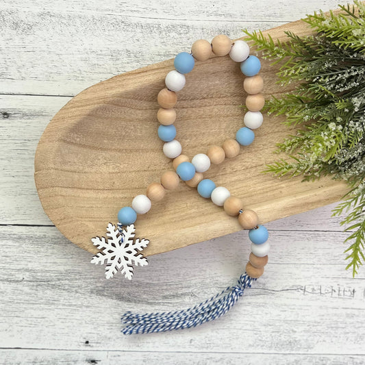 Winter/Snow Themed Wooden Bead Garland