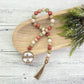 Country Christmas Themed Wooden Bead Garland