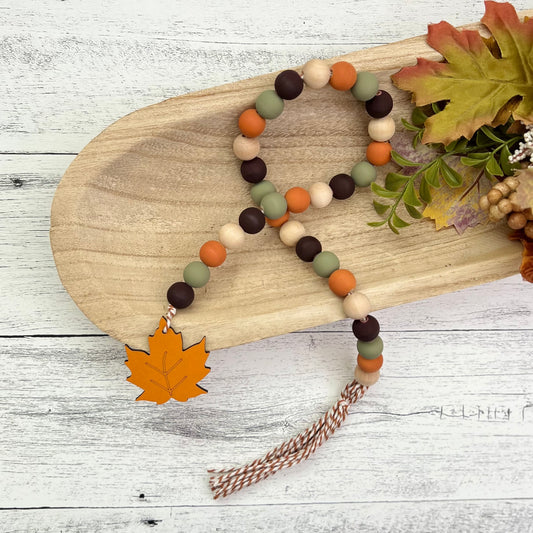 Fall Themed Wooden Bead Garland