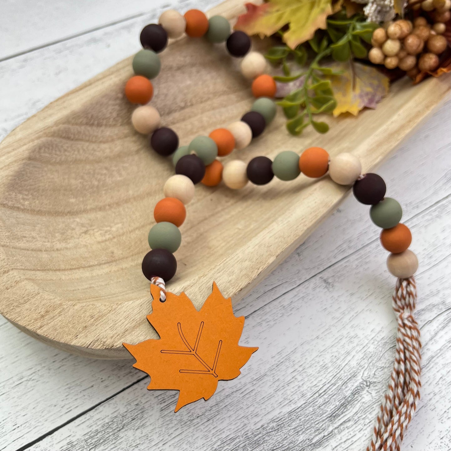 Fall Themed Wooden Bead Garland