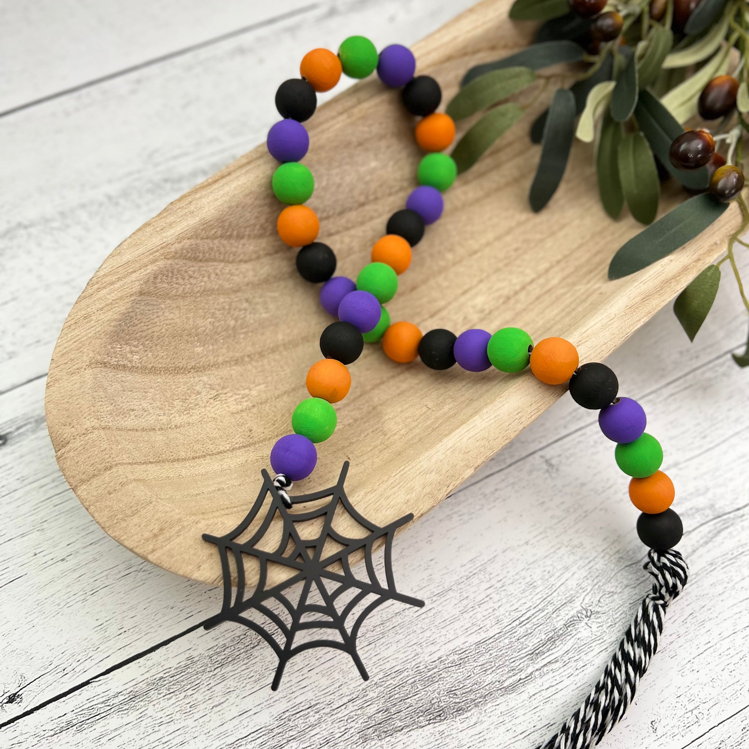Halloween Wooden Bead Garland