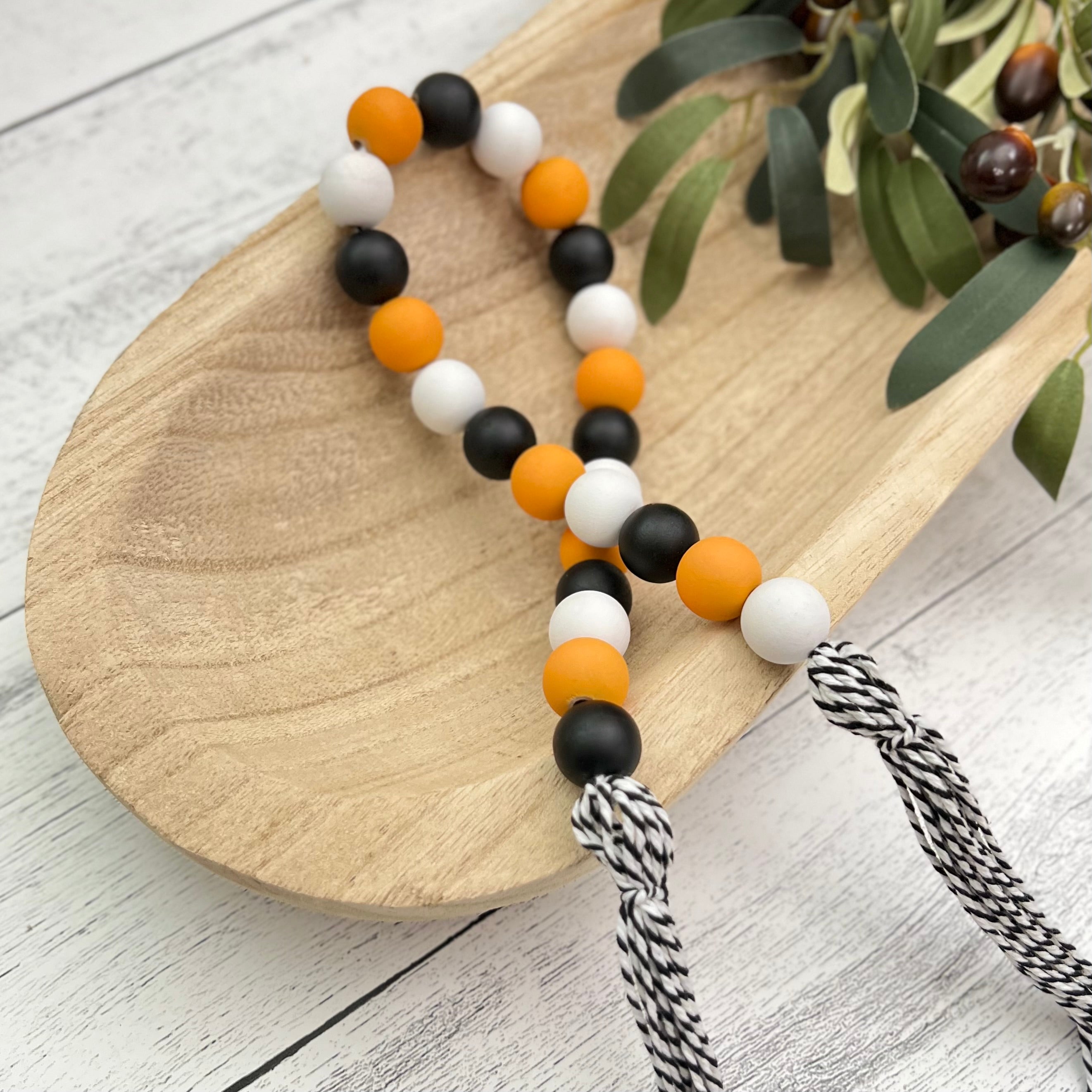 Halloween Themed Wooden Bead Garland