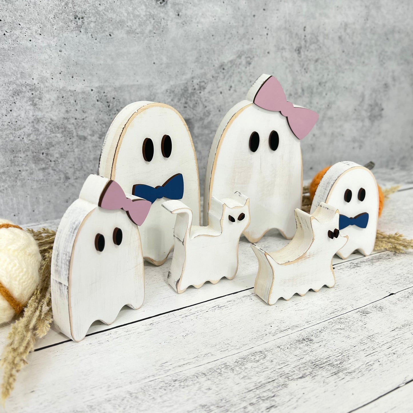 Chunky Wood Ghost Shelf Sitters