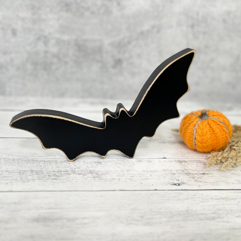 Chunky Wooden Bat Shelf Sitter