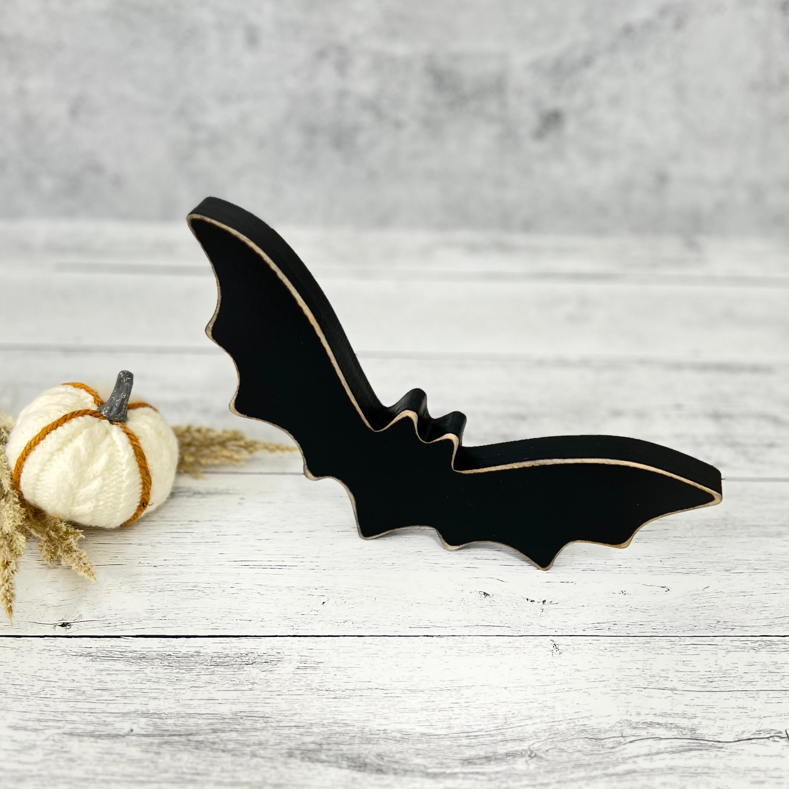 Chunky Wooden Bat Shelf Sitter