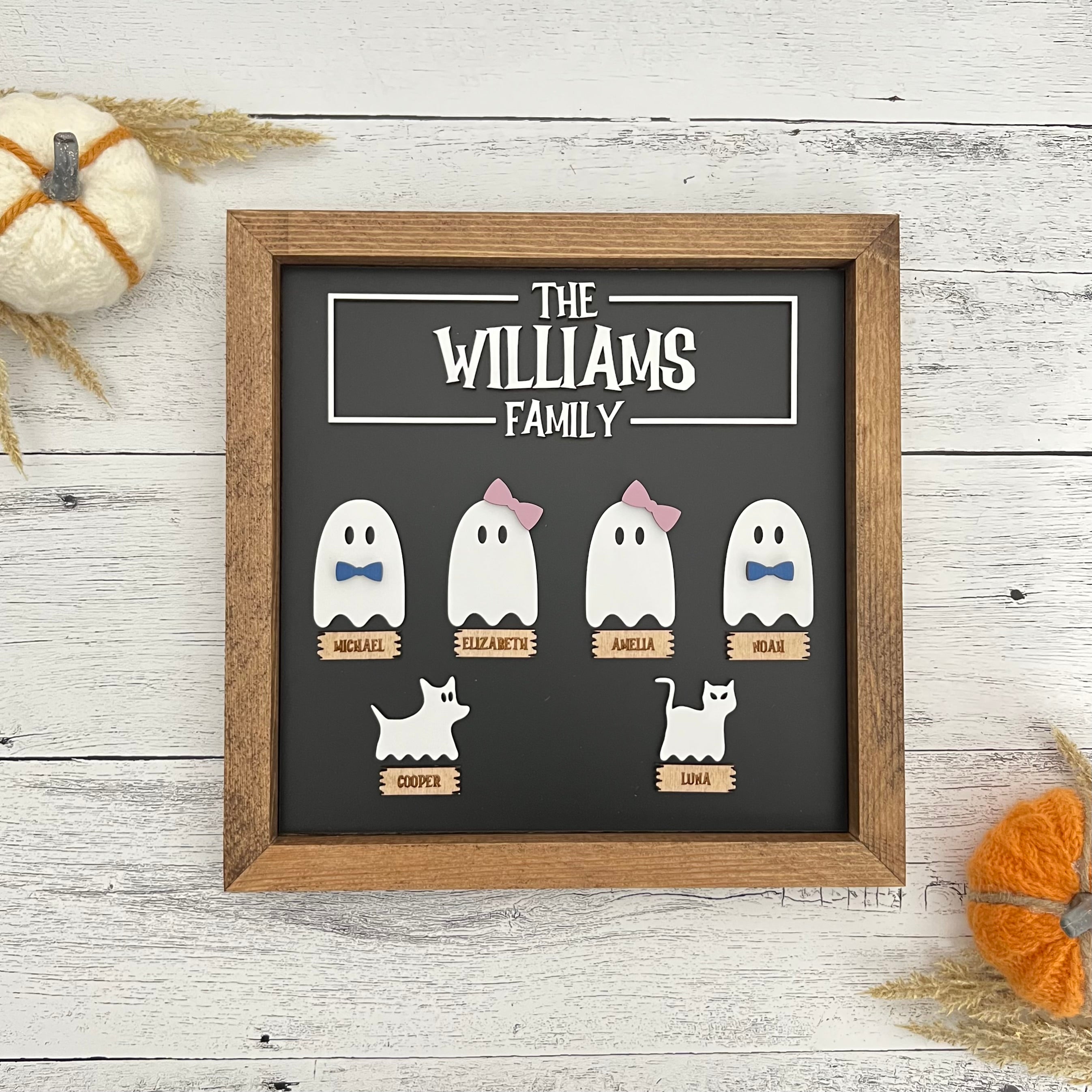 Personalized Halloween Ghost Family Sign
