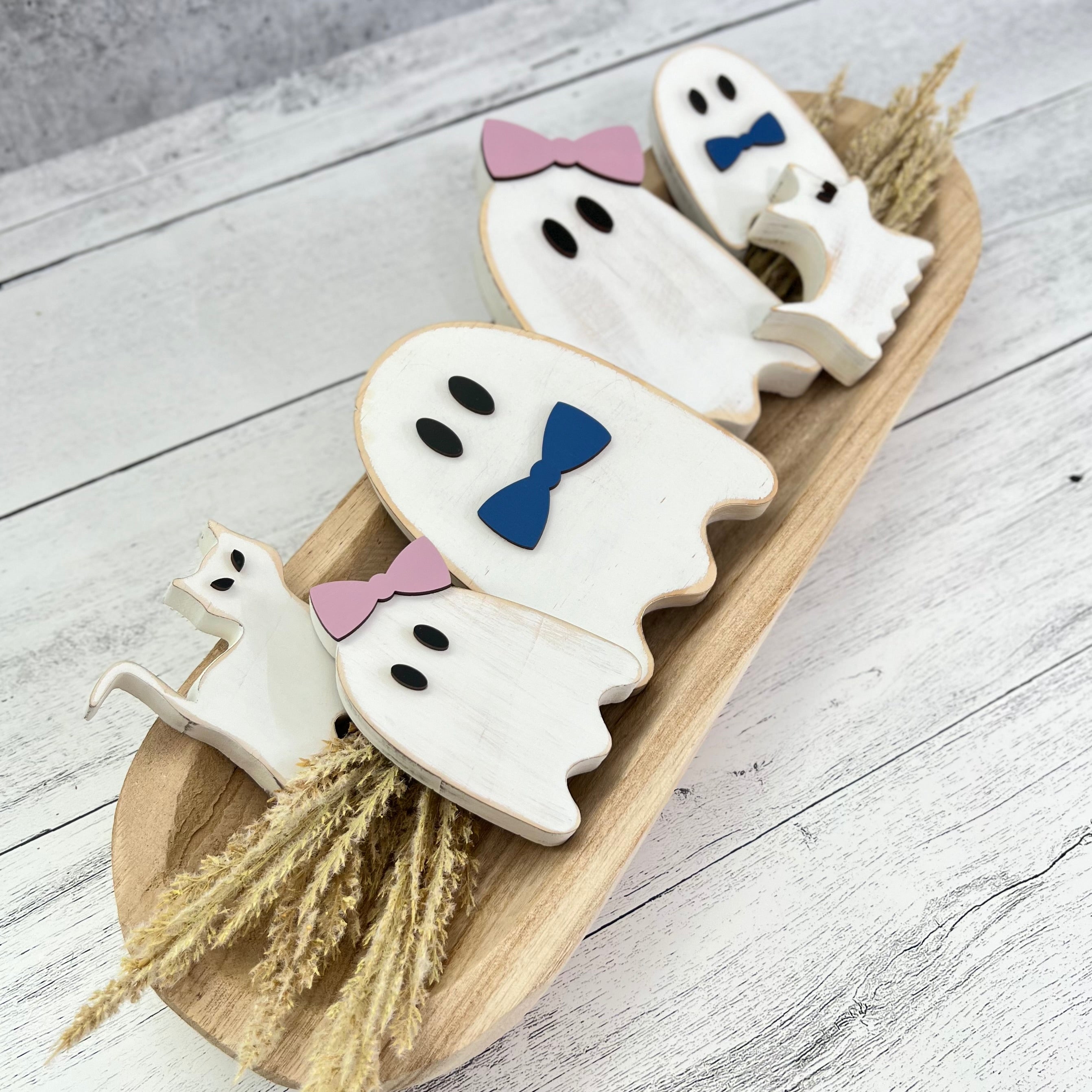 Chunky Wood Ghost Shelf Sitters