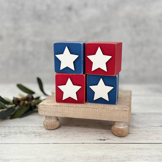 SET | Patriotic Stars Wooden Blocks