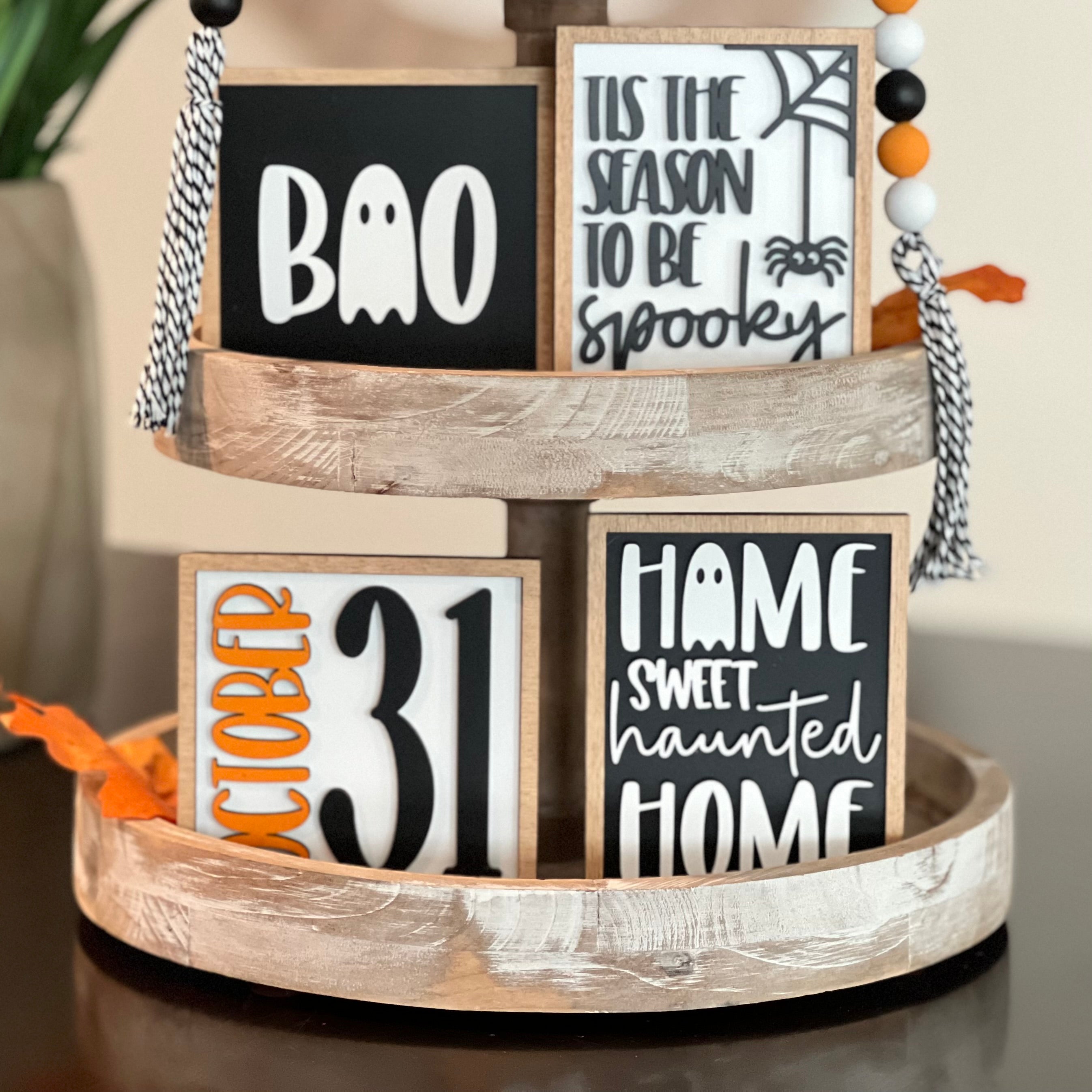 Halloween Themed Tiered Tray Decor Bundle