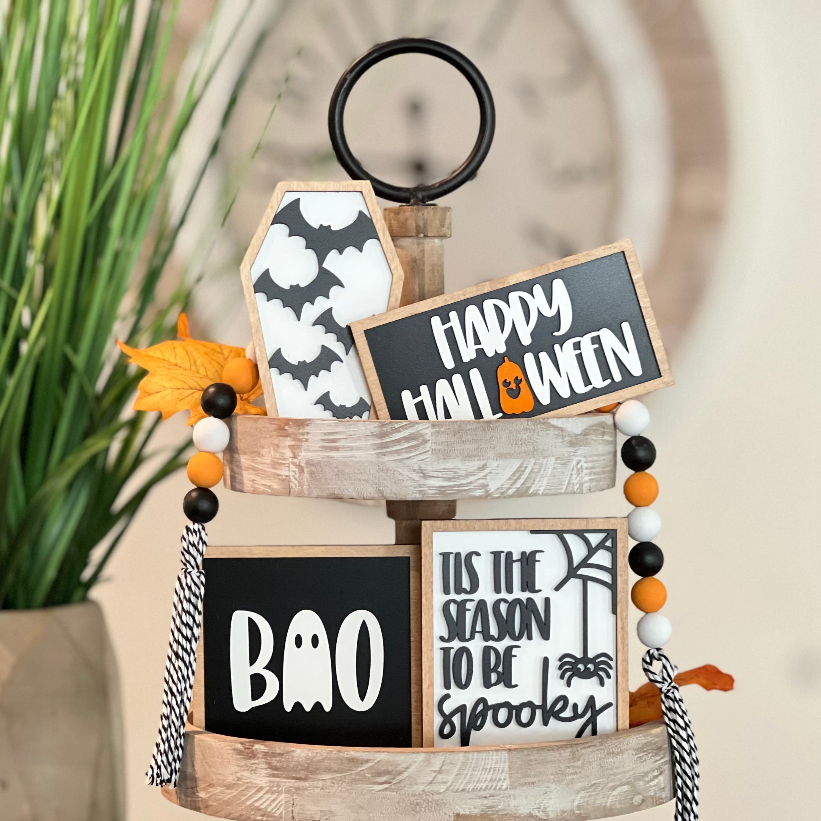 Halloween Themed Tiered Tray Decor Bundle