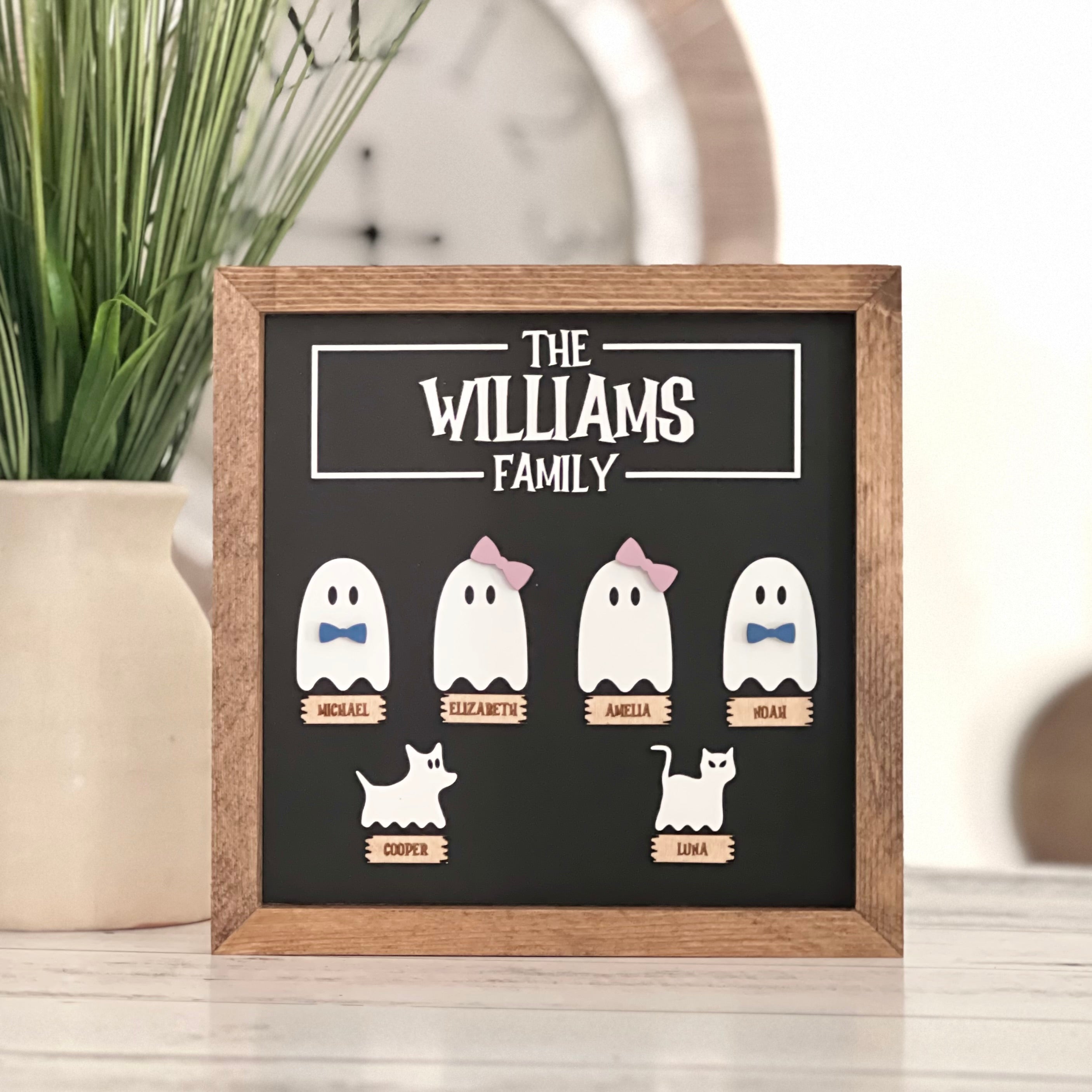 Personalized Halloween Ghost Family Sign