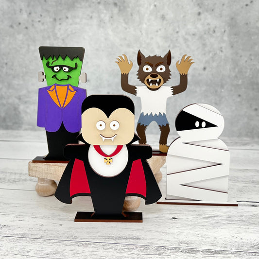 Classic Halloween Monster Shelf Sitters