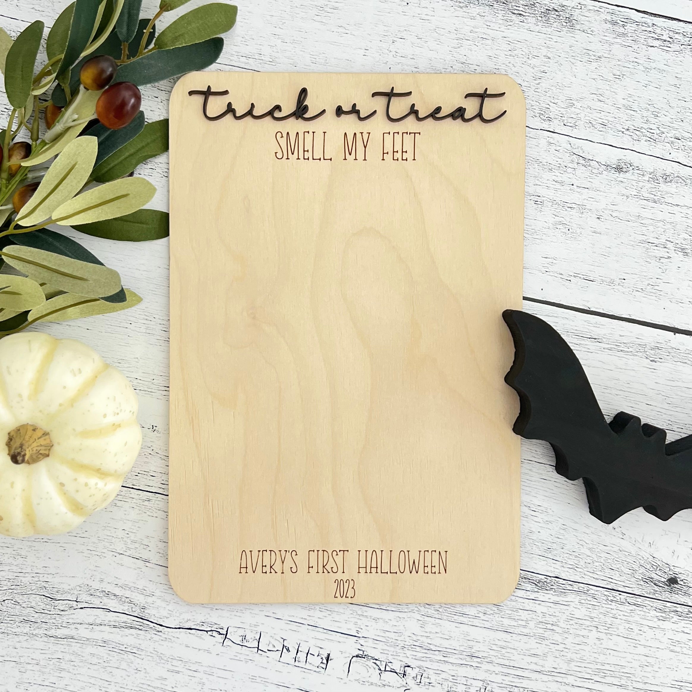 Halloween Newborn Announcement | Baby Halloween Footprint Sign