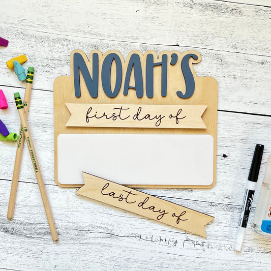 Personalized Dry Erase Reusable First Last Day Of School School Photo Prop Sign