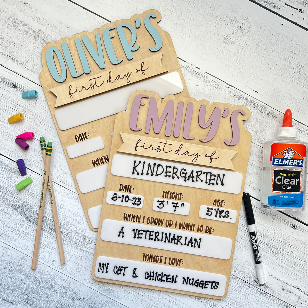 Personalized Dry Erase Reusable First Last Day Of School School Photo Prop Sign