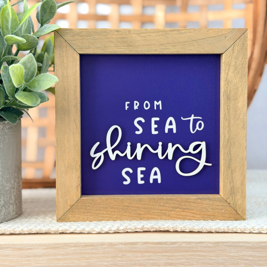 From Sea To Shining Sea Framed 4th of July Wooden Sign