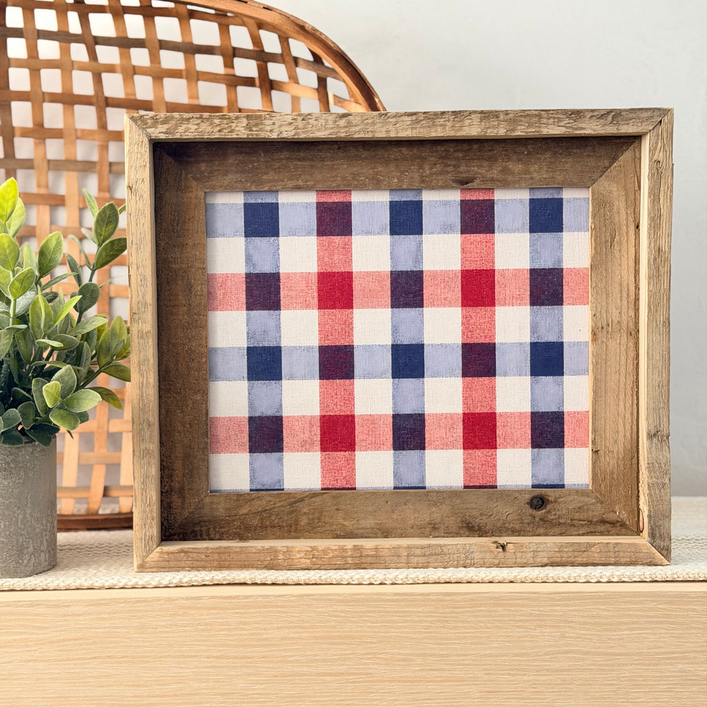 Red White Blue Plaid Everchange Frame
