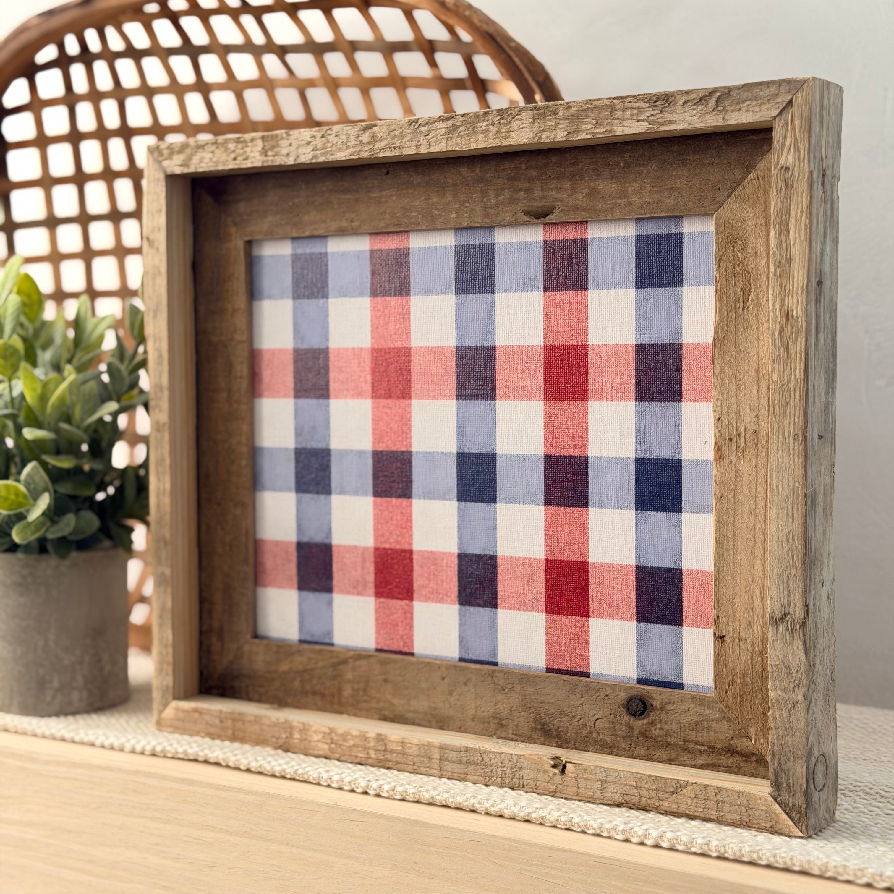 Red White Blue Plaid Everchange Frame