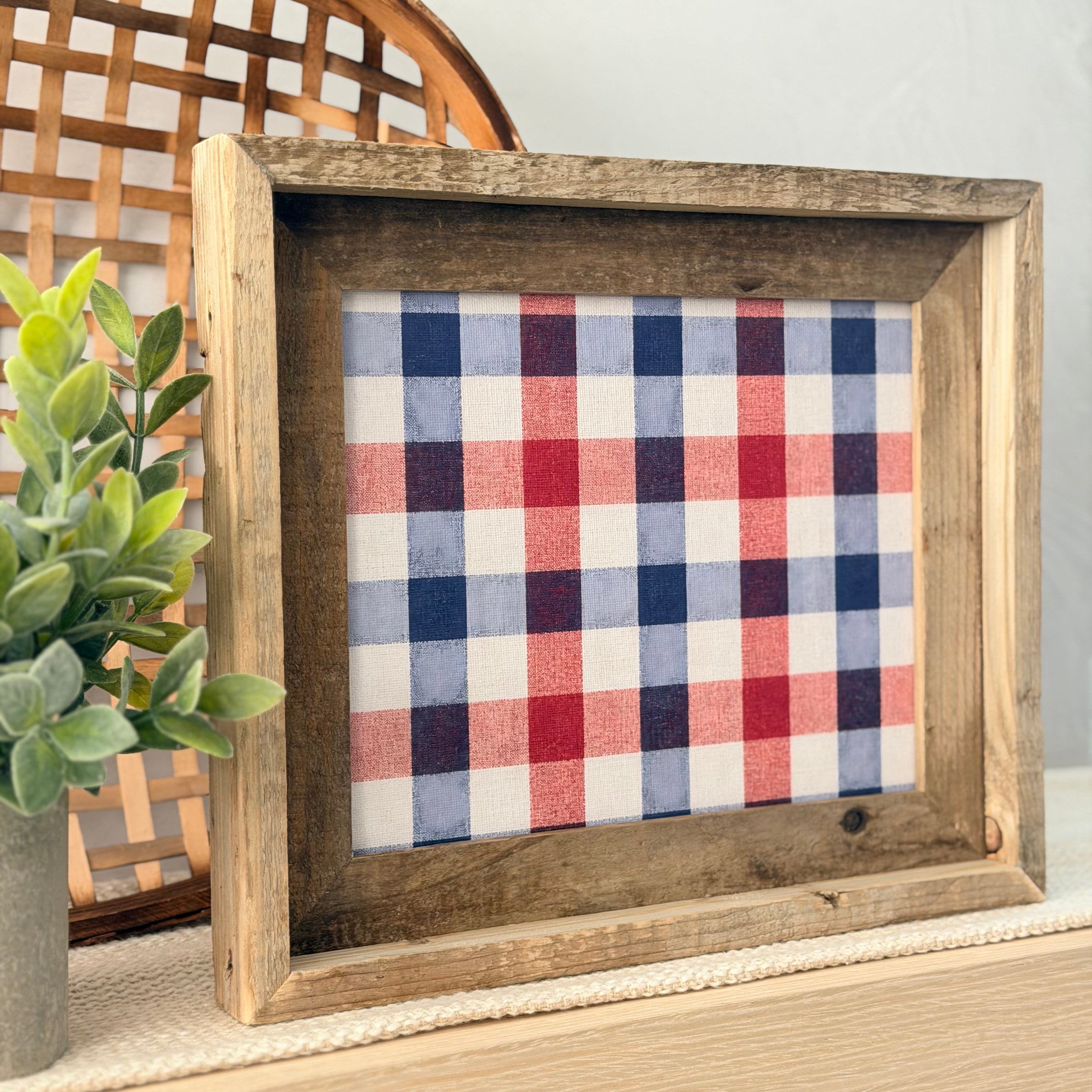 Red White Blue Plaid Everchange Frame