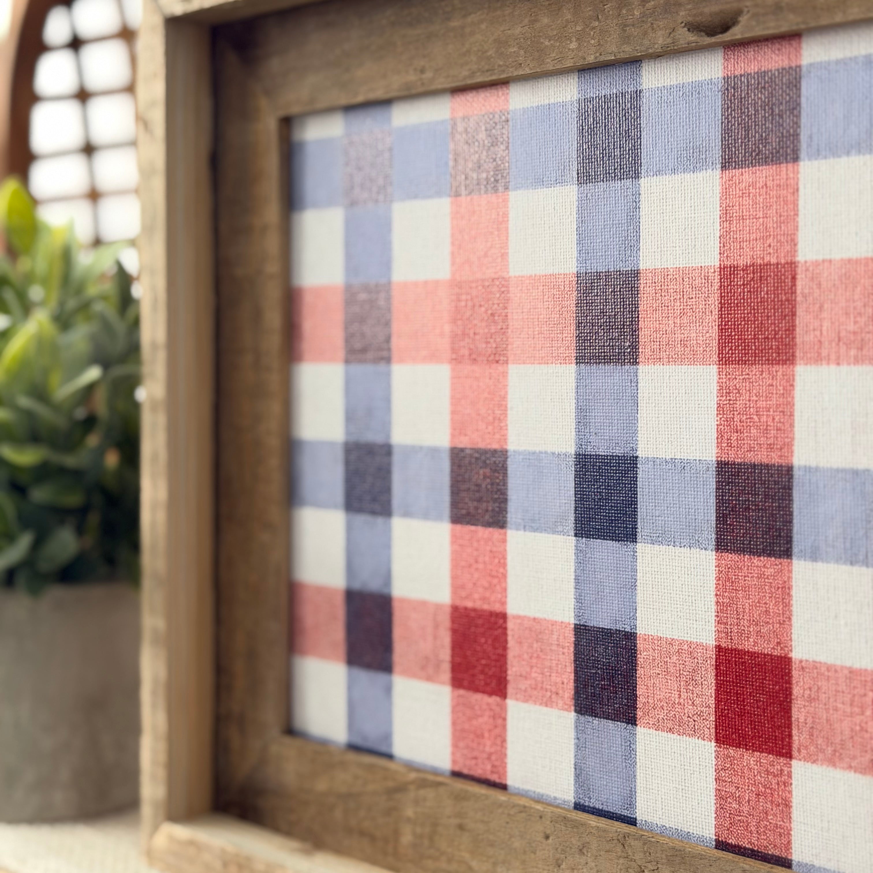 Red White Blue Plaid Everchange Frame