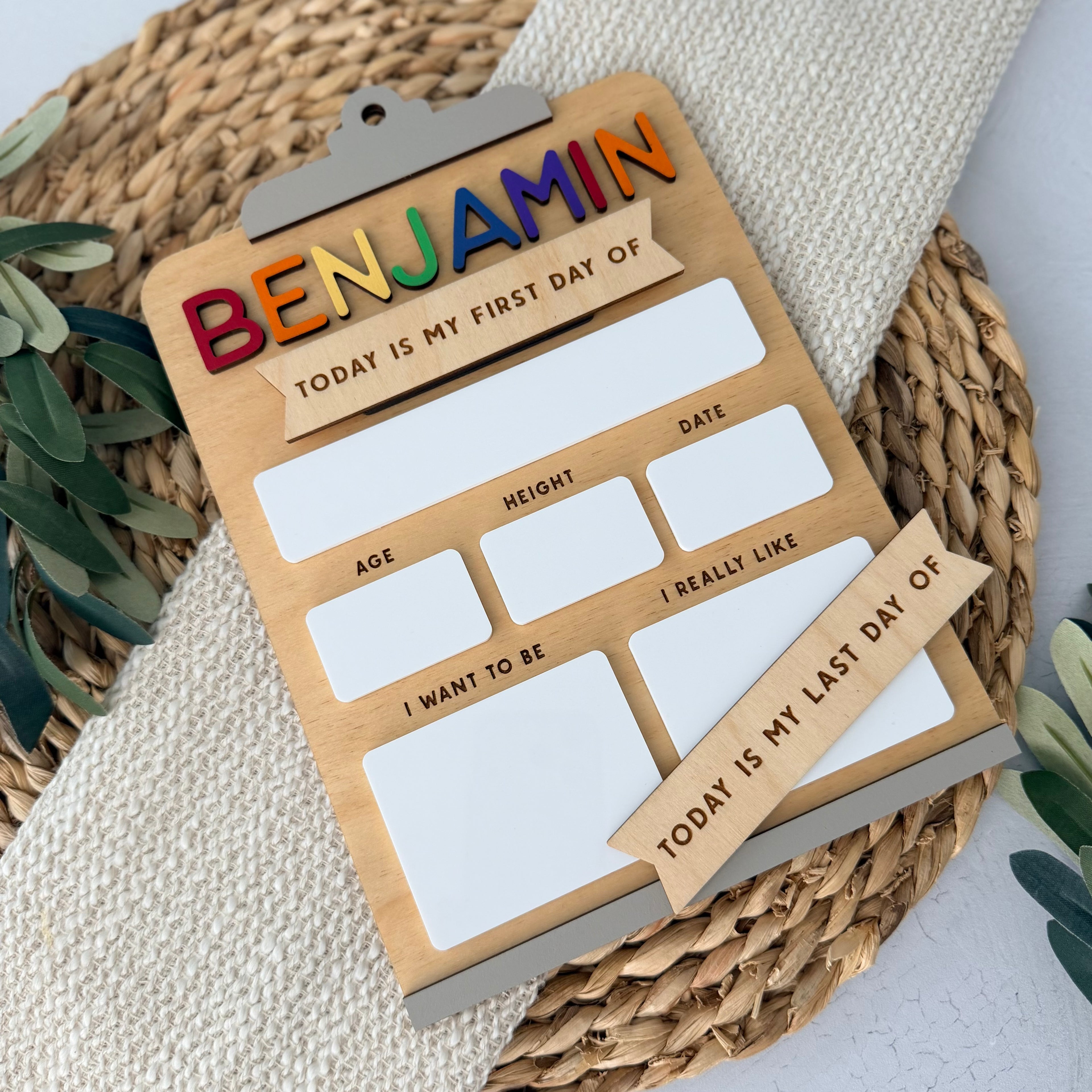 Personalized Dry Erase First Last Day Of School Sign